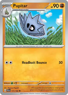Pupitar 111/193 Uncommon card from Paldea Evolved