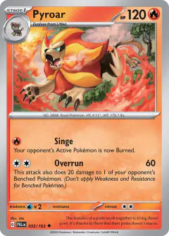 Pyroar 032/193 Uncommon card from Paldea Evolved