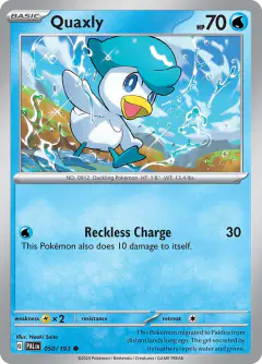 Quaxly 050/193 Common card from Paldea Evolved