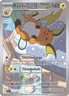 Raichu 211/193 Illustration Rare card from Paldea Evolved