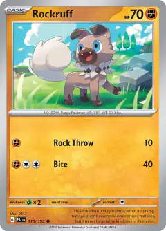Rockruff 116/193 Common card from Paldea Evolved