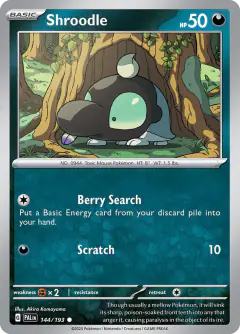 Shroodle 144/193 Common card from Paldea Evolved