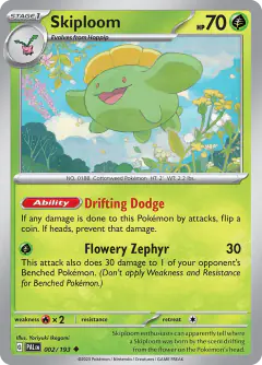 Skiploom 002/193 Uncommon card from Paldea Evolved