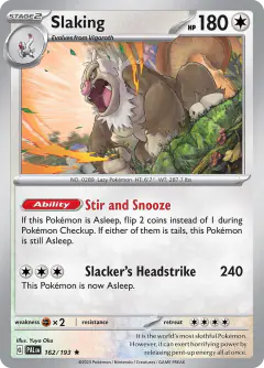 Slaking 162/193 Rare card from Paldea Evolved