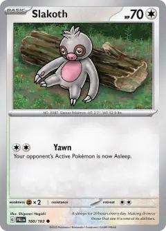 Slakoth 160/193 Common card from Paldea Evolved