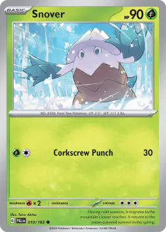 Snover 010/193 Common card from Paldea Evolved