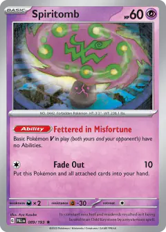 Spiritomb 089/193 Rare card from Paldea Evolved