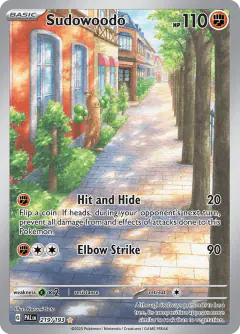 Sudowoodo 219/193 Illustration Rare card from Paldea Evolved