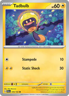 Tadbulb 078/193 Common card from Paldea Evolved