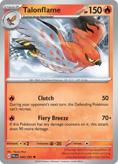 Talonflame 030/193 Uncommon card from Paldea Evolved
