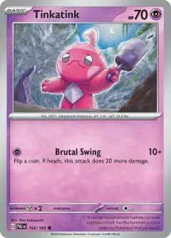 Tinkatink 102/193 Common card from Paldea Evolved