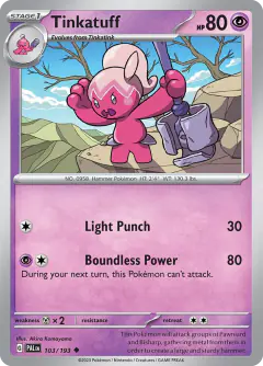 Tinkatuff 103/193 Uncommon card from Paldea Evolved