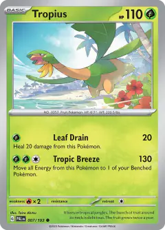 Tropius 007/193 Common card from Paldea Evolved