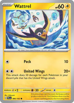 Wattrel 080/193 Common card from Paldea Evolved