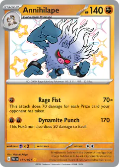 Annihilape 171/091 Shiny Rare card from Paldean Fates