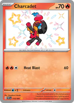 Charcadet 114/091 Shiny Rare card from Paldean Fates