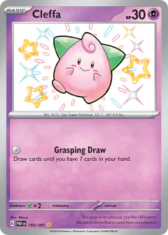 Cleffa 150/091 Shiny Rare card from Paldean Fates