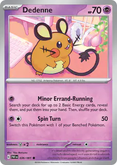 Dedenne 036/091 Common card from Paldean Fates