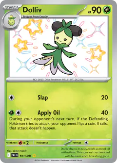 Dolliv 103/091 Shiny Rare card from Paldean Fates