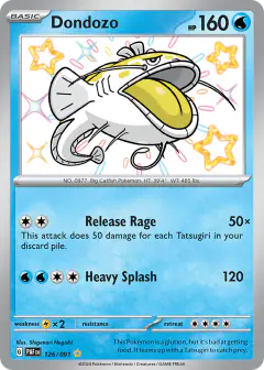 Dondozo 126/091 Shiny Rare card from Paldean Fates