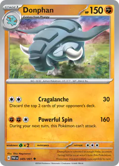 Donphan 049/091 Uncommon card from Paldean Fates