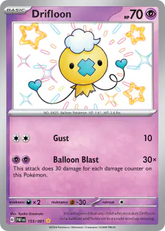 Drifloon 155/091 Shiny Rare card from Paldean Fates