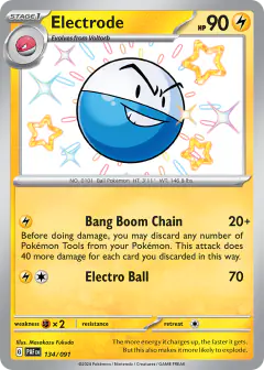 Electrode 134/091 Shiny Rare card from Paldean Fates