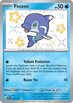 Finizen 123/091 Shiny Rare card from Paldean Fates