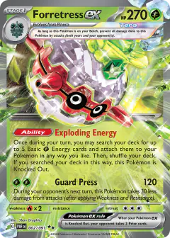 Forretress ex 002/091 Double Rare card from Paldean Fates