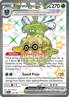 Forretress ex 212/091 Shiny Ultra Rare card from Paldean Fates