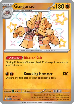 Garganacl 178/091 Shiny Rare card from Paldean Fates