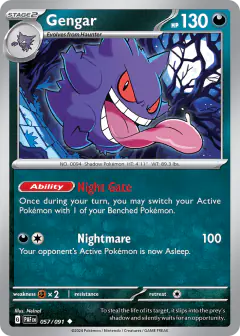 Gengar 057/091 Uncommon card from Paldean Fates
