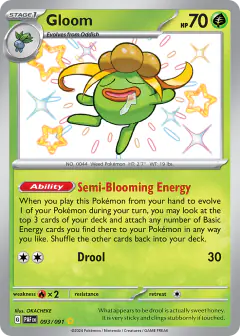 Gloom 093/091 Shiny Rare card from Paldean Fates