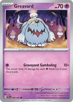 Greavard 042/091 Common card from Paldean Fates