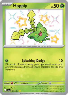 Hoppip 096/091 Shiny Rare card from Paldean Fates