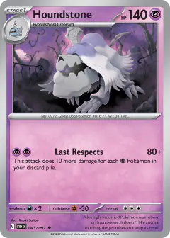 Houndstone 043/091 Rare card from Paldean Fates