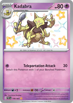 Kadabra 149/091 Shiny Rare card from Paldean Fates