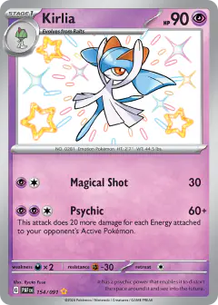 Kirlia 154/091 Shiny Rare card from Paldean Fates