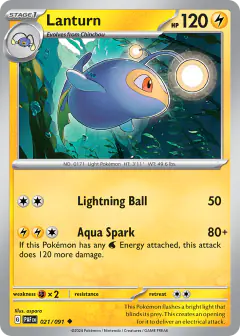 Lanturn 021/091 Uncommon card from Paldean Fates