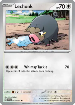 Lechonk 071/091 Common card from Paldean Fates