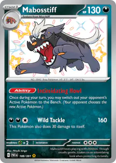 Mabosstiff 188/091 Shiny Rare card from Paldean Fates