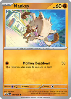 Mankey 045/091 Common card from Paldean Fates