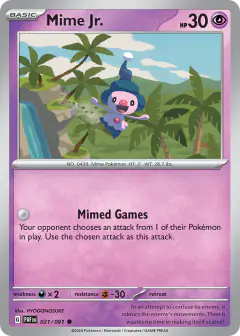 Mime Jr. 031/091 Common card from Paldean Fates