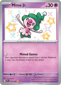Mime Jr. 157/091 Shiny Rare card from Paldean Fates