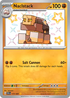Naclstack 177/091 Shiny Rare card from Paldean Fates