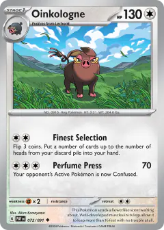 Oinkologne 072/091 Uncommon card from Paldean Fates