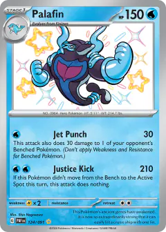 Palafin 124/091 Shiny Rare card from Paldean Fates