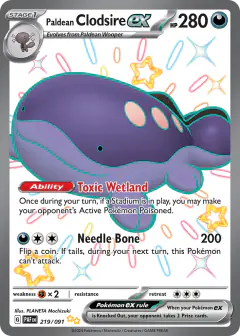 Paldean Clodsire ex 219/091 Shiny Ultra Rare card from Paldean Fates