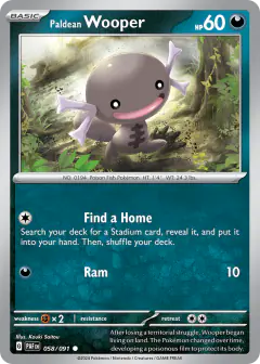 Paldean Wooper 058/091 Common card from Paldean Fates
