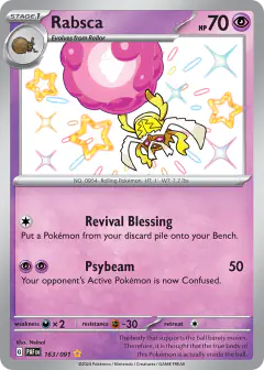 Rabsca 163/091 Shiny Rare card from Paldean Fates